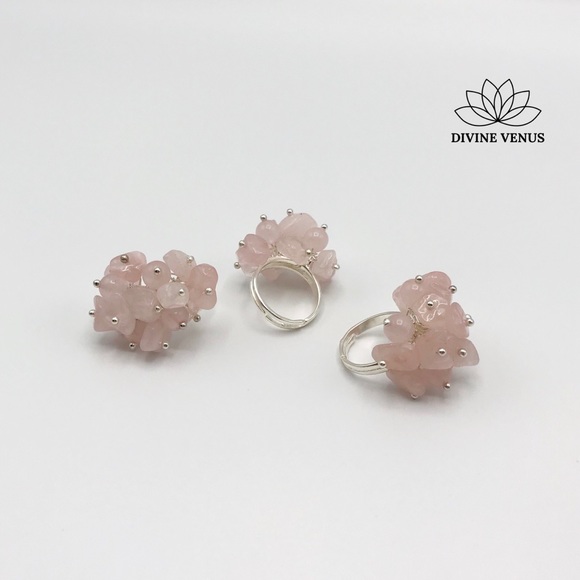 Rose Quartz Adjustable Ring - Picture 5 of 8